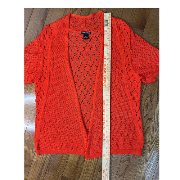 Lauren Michelle Open Front Cardigan w/Aztec Embroidered & Beaded Tank, size XL - Picture 7 of 15